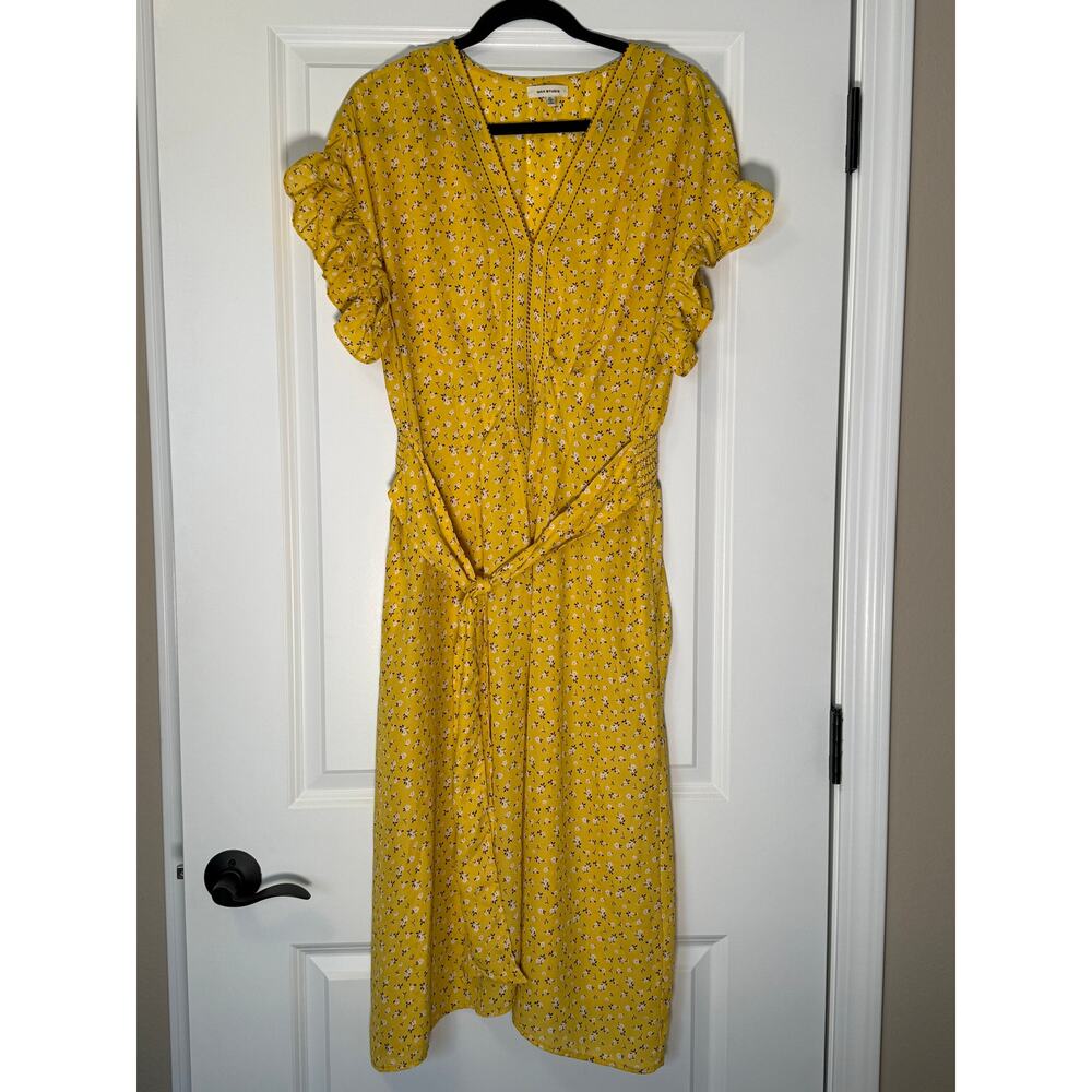Max Studio Yellow Belted Floral Dress